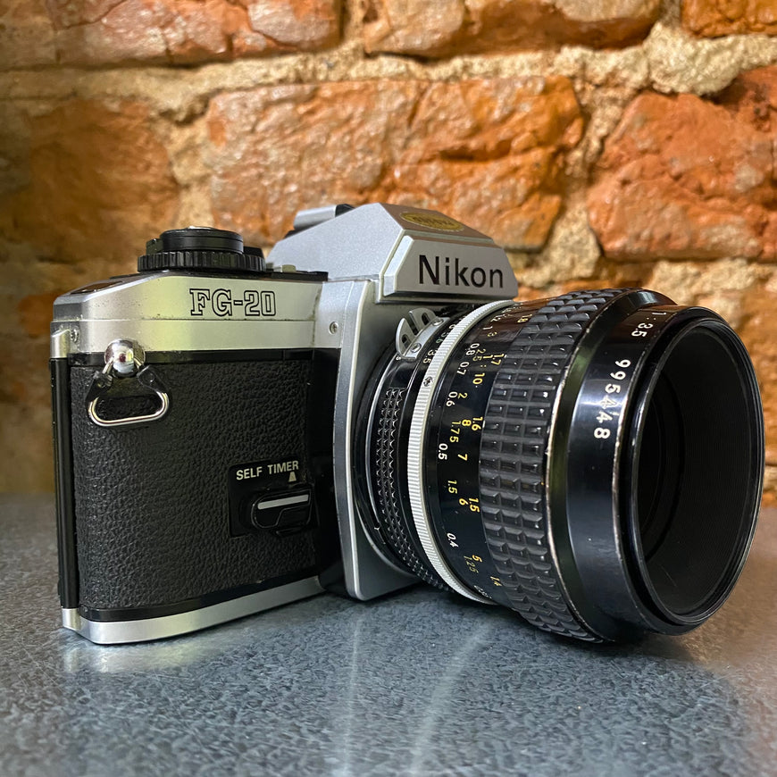 Nikon FG-20 & редкий Micro-Nikkor 55mm f 3.5 зеркальный пленочный фотоаппарат