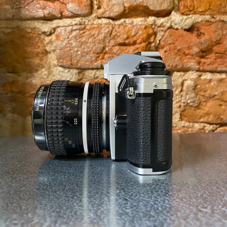 Nikon FG-20 & редкий Micro-Nikkor 55mm f 3.5 зеркальный пленочный фотоаппарат