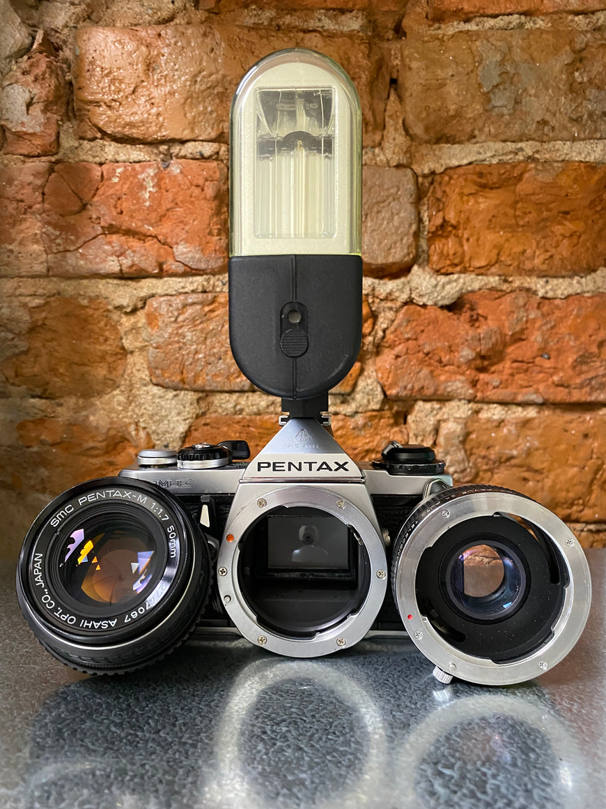 Pentax ME 1:1.7 50 mm полный комплект пленочный зеркальный фотоаппарат
