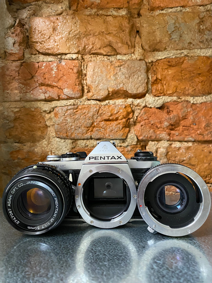 Pentax ME 1:1.7 50 mm полный комплект пленочный зеркальный фотоаппарат