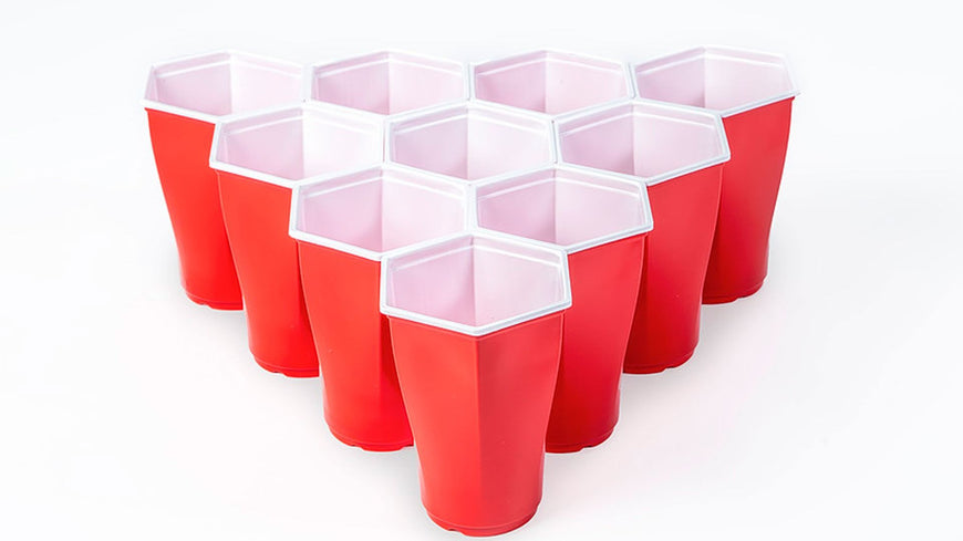 Красные шестиугольные стаканы для Beer Pong